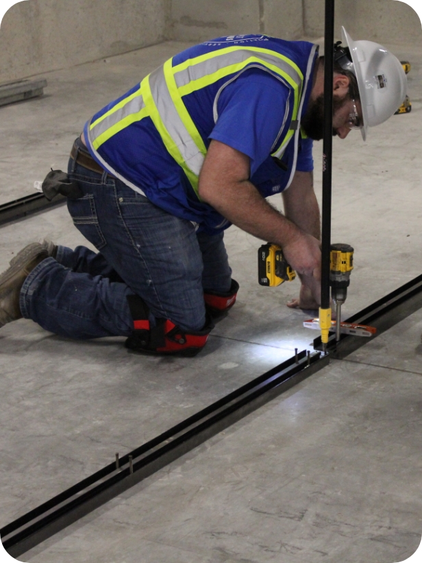 Commercial installation team coordinating a large project