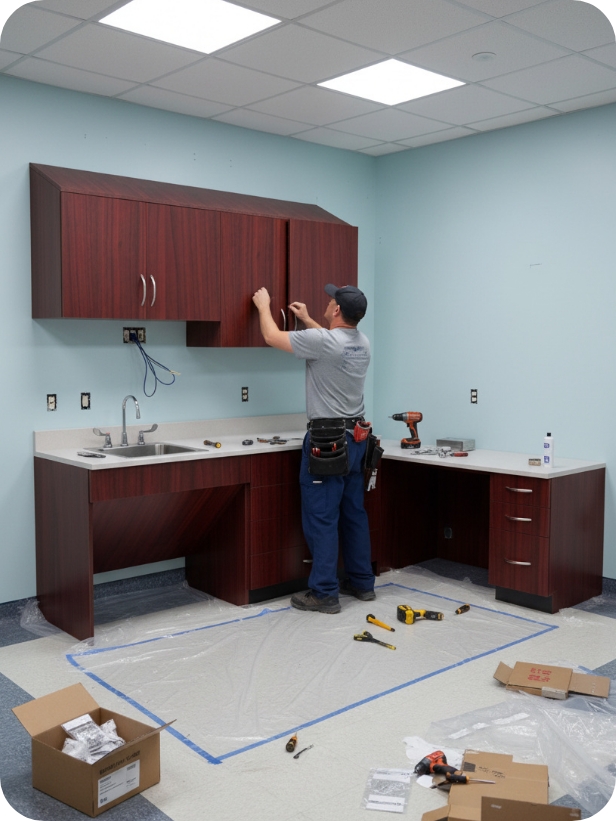 Installed storage system in a commercial facility