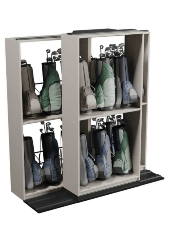 shelving for holding golf bags